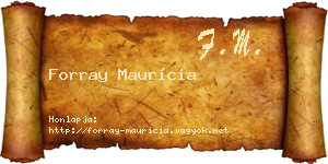 Forray Maurícia névjegykártya